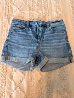 American Eagle Outfitters Light Blue Denim Cuffed Shorts